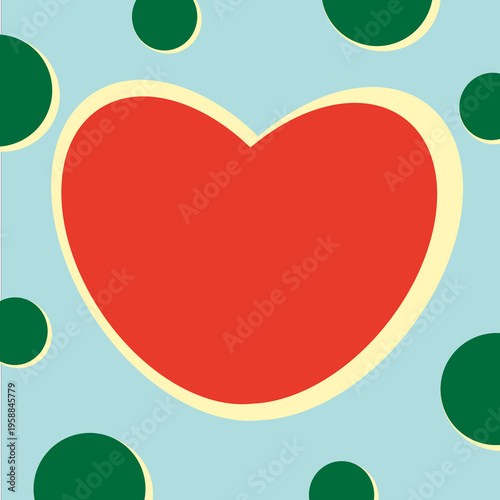 シンプルな赤いハートのイラスト背景 - Simple Red Heart Background