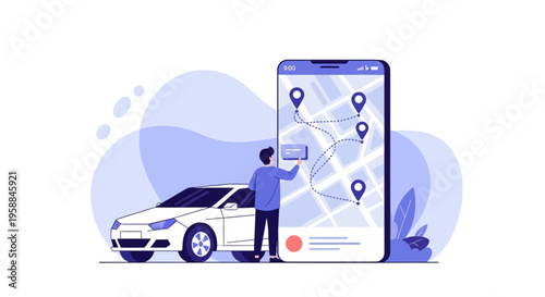 Man standing next to white car.