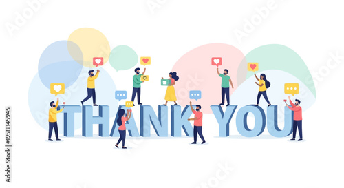 People Holding Signs Saying Thank You.