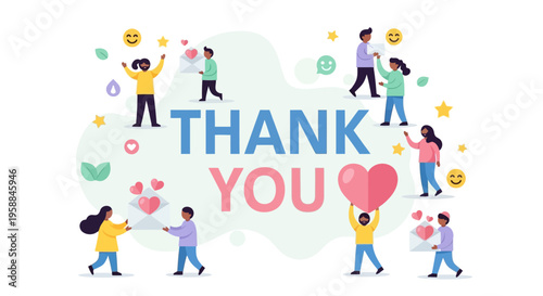 People Expressing Gratitude With Hearts.