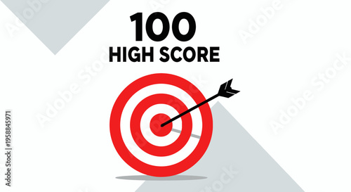 Bullseye Target with High Score Arrow.