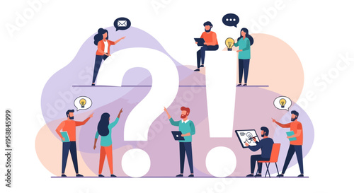 People Discussing Question Mark Concept.