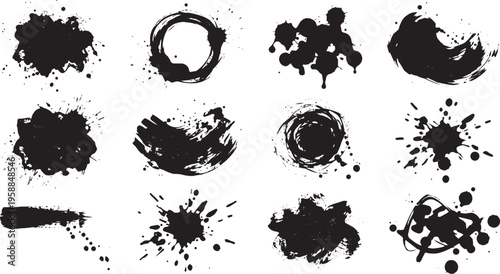 Ink blotches and splatters collection