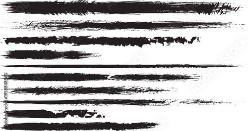 Collection of black brush strokes on white background
