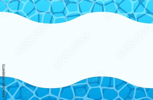 アクアブルーの水面フレーム背景 夏の海イメージ