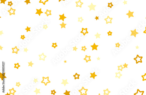 ゴールドカラーの星が散らばるシンプルでかわいい装飾背景