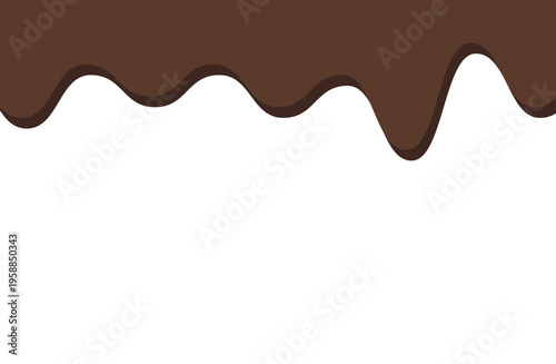 上部から垂れるチョコレート　液体フレーム背景
