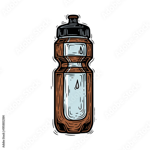 Vetor Pinocut Simple illustration of a water bottle for sports and outdoor activity.
