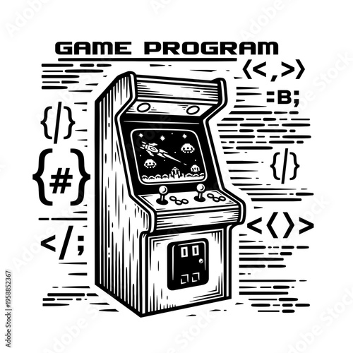 Vetor Pinocut An old game machine illustration.