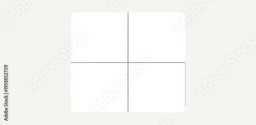 A minimalist grid layout with intersecting lines, creating four equal quadrants on a neutral background, ideal for design and organization