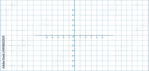 A grid graph with Cartesian coordinates for plotting mathematical functions, data visualization, and geometry education