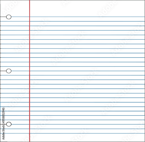 Lined paper with red margin, ideal for notes, journaling, and creative writing, providing a classic school or office stationery experience