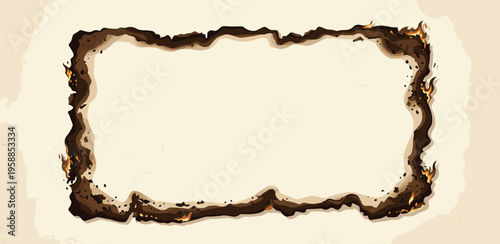 Blank vintage burnt paper frame with copy space for text and design elements