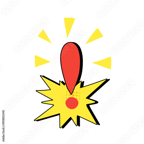 comic style exclamation mark on a white background