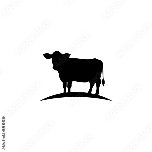 Cattle farm logo design, cow vector, animal, Eid al-Adha, silhouette, cow head, beef, cattle, farm, illustration, icon, logo, retro, fresh, vintage, graphic, rustic, food