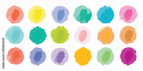 Textured watercolor circles displaying a rich and artistic palette.