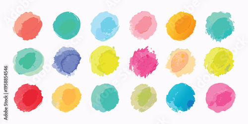 Textured watercolor circles displaying a rich and artistic palette.