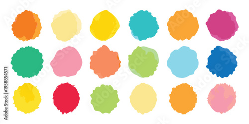 Textured watercolor circles displaying a rich and artistic palette.