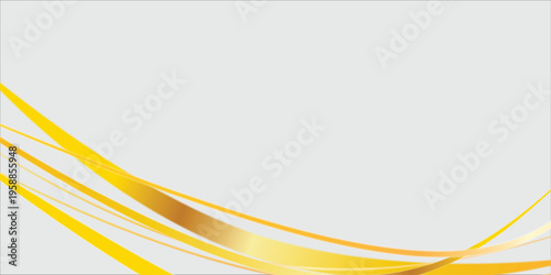 Luxury gold flowing line abstract background on white