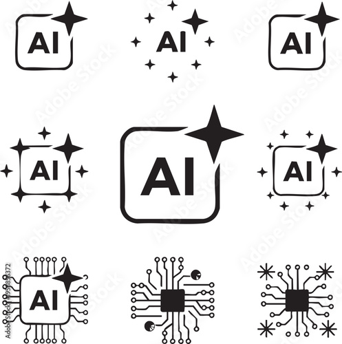 Set of vector web design icons and symbols collection for internet business interface and typography design