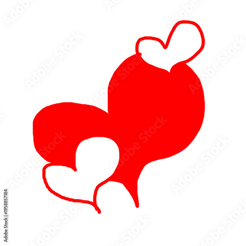 Doodle heart love sketch icon. Red hand drawn heart love isolated on white background. Valentines Day. Doodle heart vector.