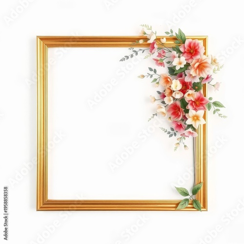 A floral frame with open space.