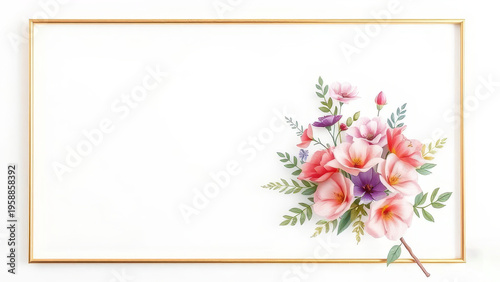 A floral frame with open space.