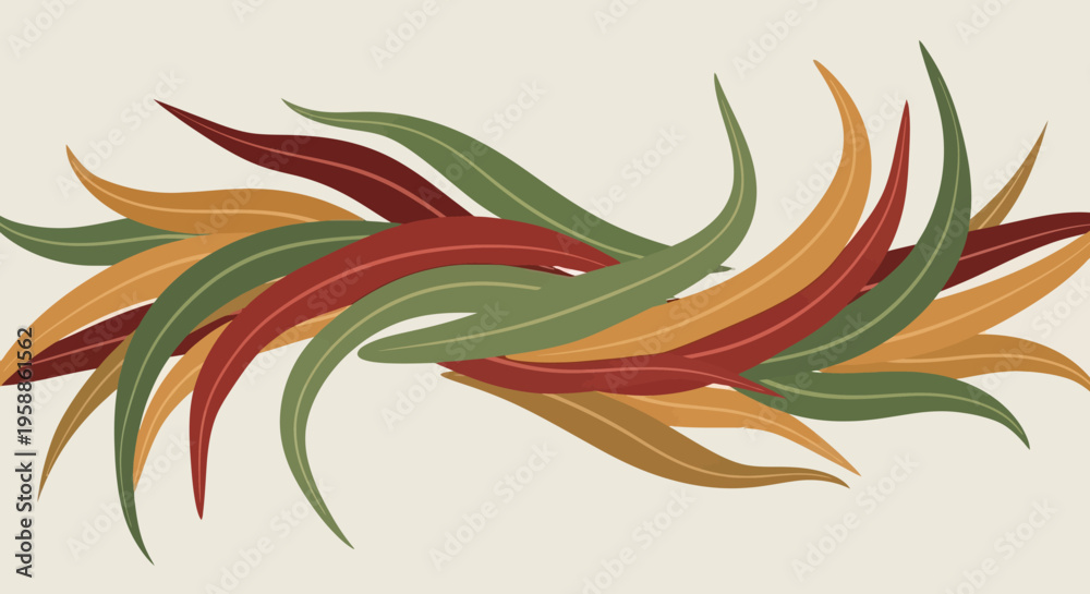 Fototapeta premium Colorful abstract leaf design element.