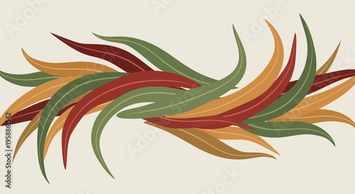 Colorful abstract leaf design element.