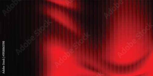 Abstract Red Gradient Wave Background with Vertical Stripes