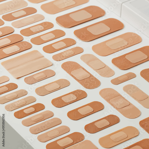 Variety of band aid strips.