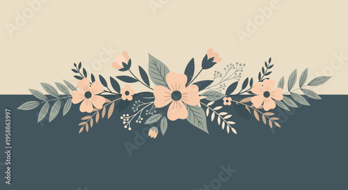 Floral arrangement with peach flowers.