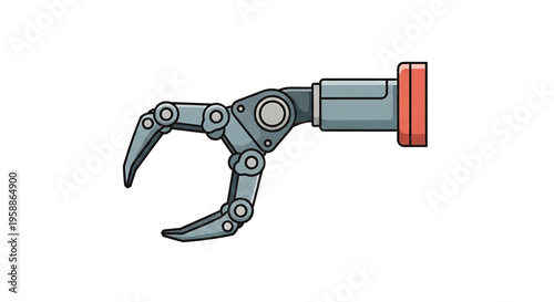 A robotic claw mechanical arm vector illustration for industrial and technology concepts