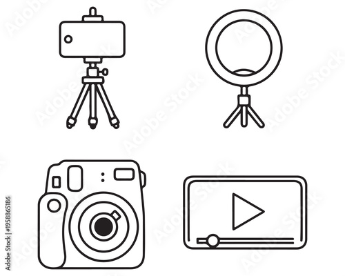 Camera and video recording equipment illustrations