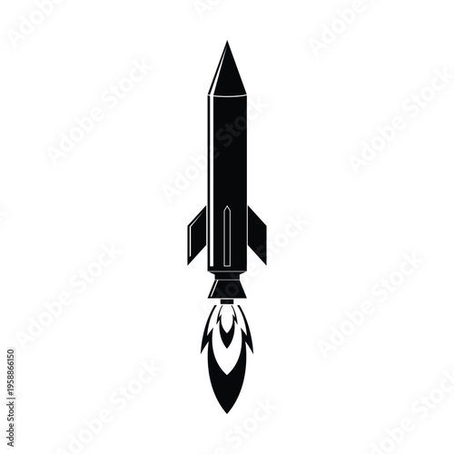 missile launch icon in flat style