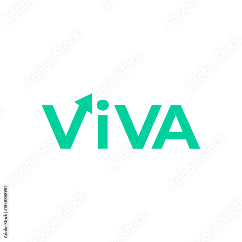 Minimalist VIVA wordmark logo with geometric ascent arrow for healthcare, vitality and modern wellness branding
