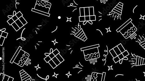 Seamless Party Elements Pattern Background