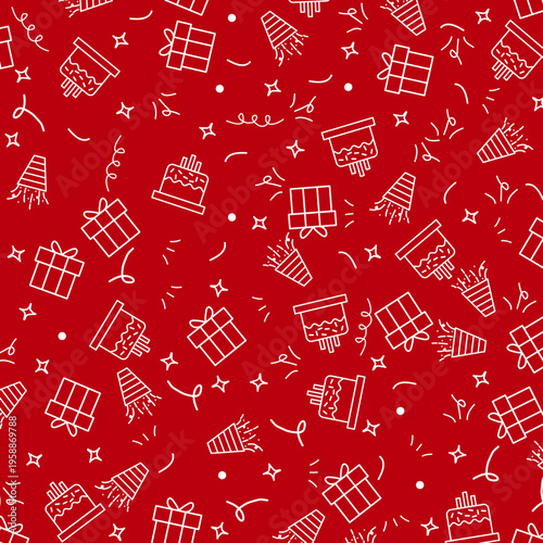 Seamless Party Elements Pattern Background