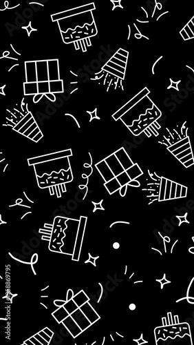 Seamless Party Elements Pattern Background