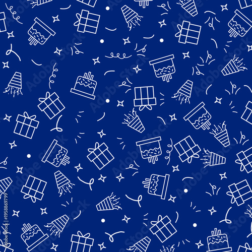 Seamless Party Elements Pattern Background