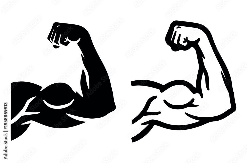 Fototapeta premium Two Contrasting Arms One White One Stock Vector