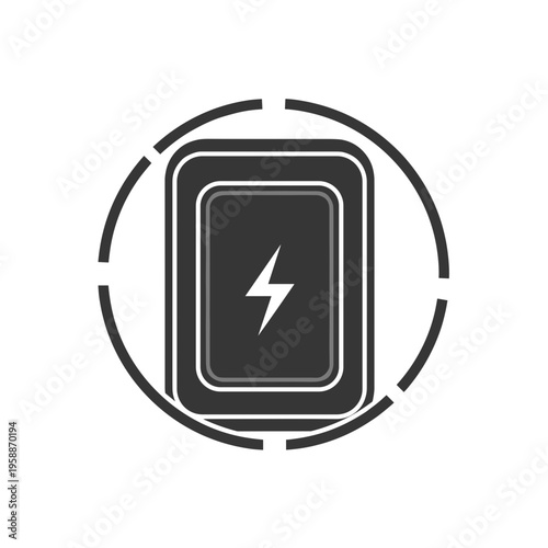 Battery Icon with Lightning Bolt.