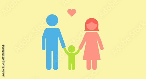 Family holding hands together happily.