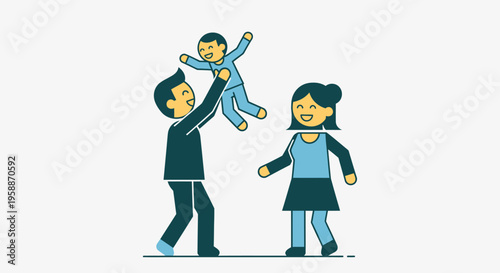 Happy family with little baby boy 1.