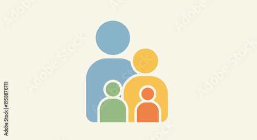 Three colorful people icons together.