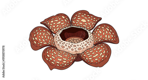 A decorative red and beige metal flower-shaped candle holder with intricate cut-out designs