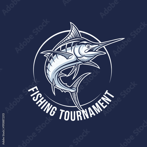 Marlin Fish Illustration for Tournament Logo.