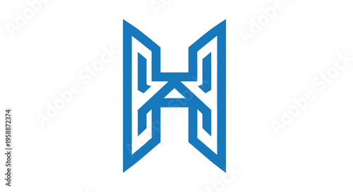 Blue Letter H Logo Design.