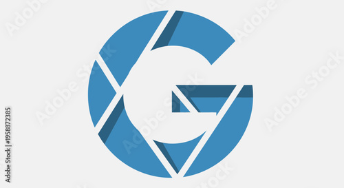 Blue Camera Lens Icon Graphic Design.