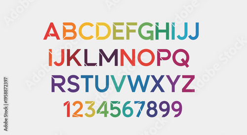 Colorful Alphabet and Numbers Illustration.